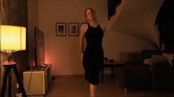 video of Charming Girl with Big Boobs Slow Striptease for Warm up you