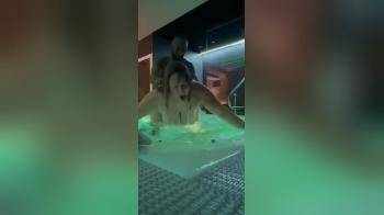 video of Big wife takes BBC in hot tub