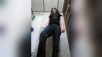 video of cute girl stripping in bathroom