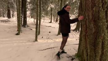 video of Norwegian Girl Teasing her Pussy Outdoors in the Woods