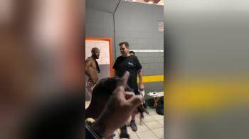 video of Woman changes in men s locker room Brazil part 3