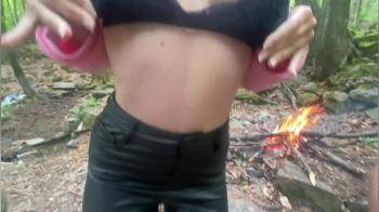 video of Skip The Bbq And Fuck Close To Fire With Cumshot On Leather Pants