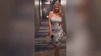 video of curvy milf tight dress jiggle