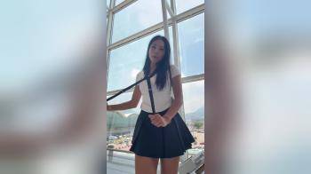 video of hot asian school girl airport tease