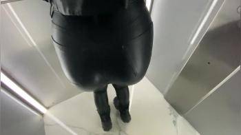 video of Leather Blonde Seduce Me In Elevator Then Creampie Her Pussy
