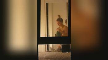 video of College coed getting dressed