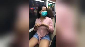 video of shy asian girl flash on public transport