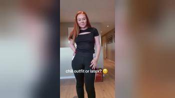 video of Red head whats you to pick which outfit you like best