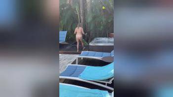 video of Naked by the pool again