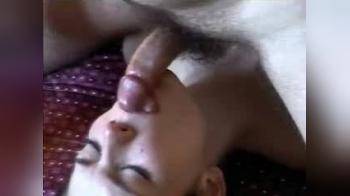 video of Sticky wad in her eye and face