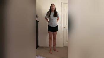 video of Filipina GF gets nervous during presentation. so she just strips