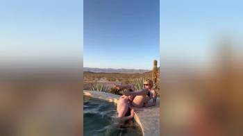 video of Pool side vacation oral