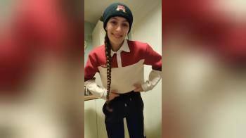 video of college babe excited to flash her lil titties