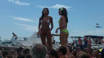 video of bikini girls draw a crowd