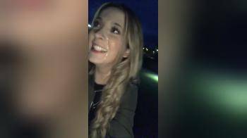 video of Pretty Blonde Cumwalking Home in the Evening