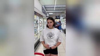 video of Absolutely nothing under T-shirt