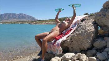 video of Hairy babe bottle workout