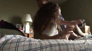 video of Curly GF loves getting freaking in bed