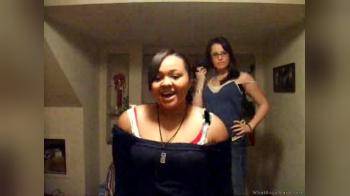 video of two girls on web cam