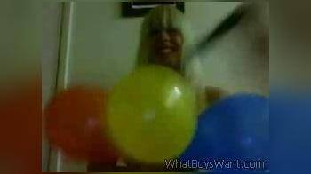video of Balloon striptease
