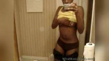 video of black girl in mirror