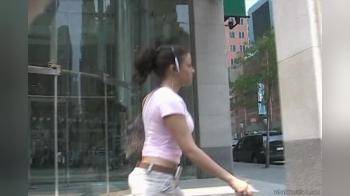 video of Candid big boob girl walking