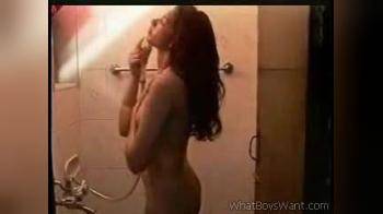 video of girl showering