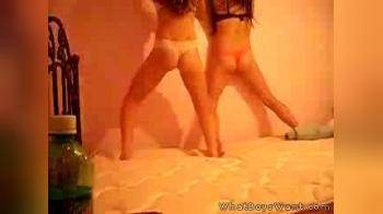 video of 2 college girls dancing in lingirie