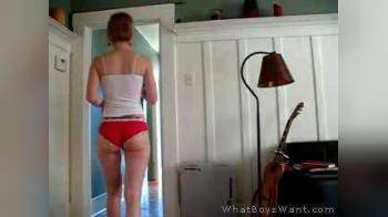 video of jiggly red granny panties