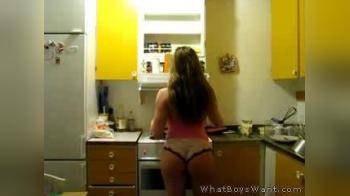 video of ass in kitchen