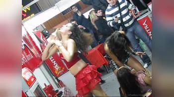 video of Girls stripping in public