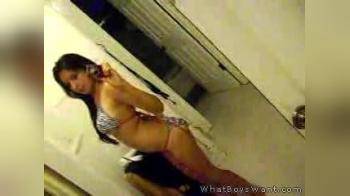 video of spanish girl in front of mirror