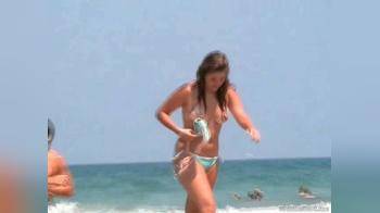 video of spying on a beach girl