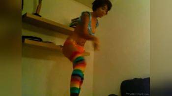 video of rainbow stockings