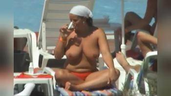 video of Busty Milf Tanning Pt. 3
