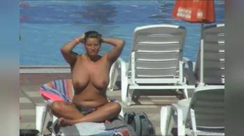video of Busty Milf Tanning Pt. 2