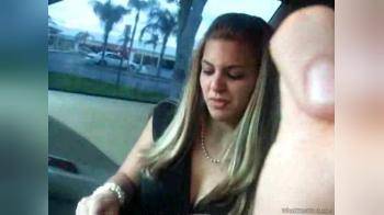 video of Flashing Sexy Bra in Car