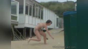 video of Skinny milf on the beach