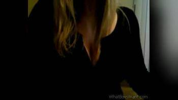 video of blonde, boobs, & webcam