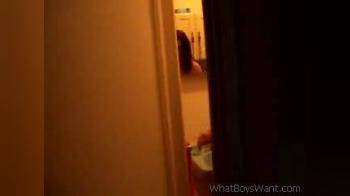 video of cute girl caught by boyfriend in bathroom