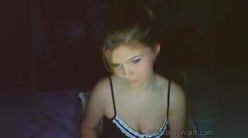 video of blonde on webcam