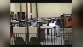 video of laundromat flashing