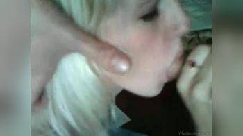 video of blond girl gets a mouthful