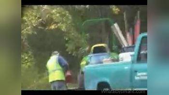 video of Horny babe flashing in truck