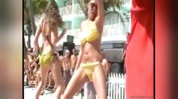 video of Really drunk bikini dancer