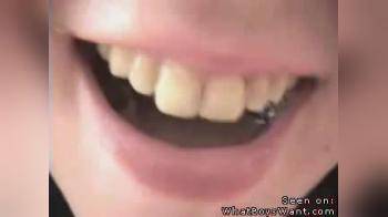 video of mouth full of cum