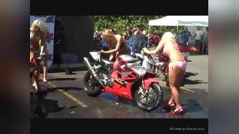 video of Bikini bike wash