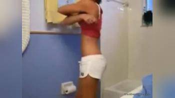 video of Stripping in bathroom