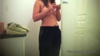 video of Hot girl take a shower