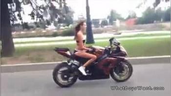 video of Sexy biker bikini girl